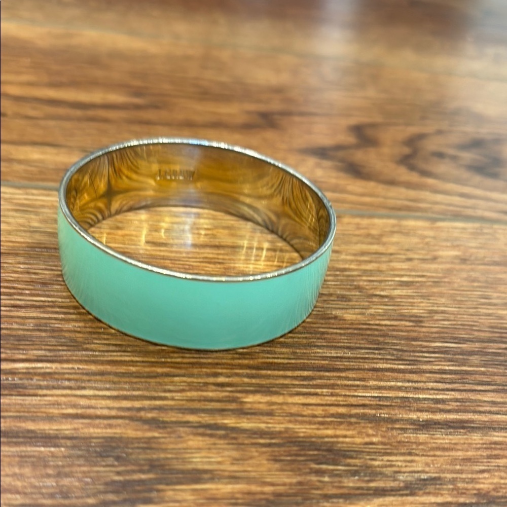 J. Crew Mint Green and Gold Bangle Bracelet